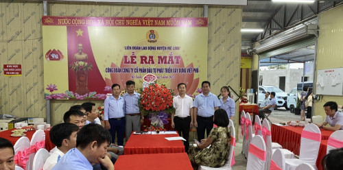 Mê Linh: Thành lập Công đoàn cơ sở Công ty cổ phần đầu tư phát triển xây dựng Việt Phú