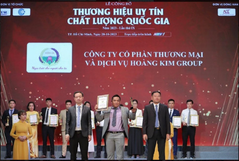 CÔNG TY CỔ PHẦN THƯƠNG MẠI VÀ DỊCH VỤ HOÀNG KIM GROUP TỰ HÀO ĐÓN NHẬN GIẢI THƯỞNG THƯƠNG HIỆU UY TÍN – CHẤT LƯỢNG QUỐC GIA 2023